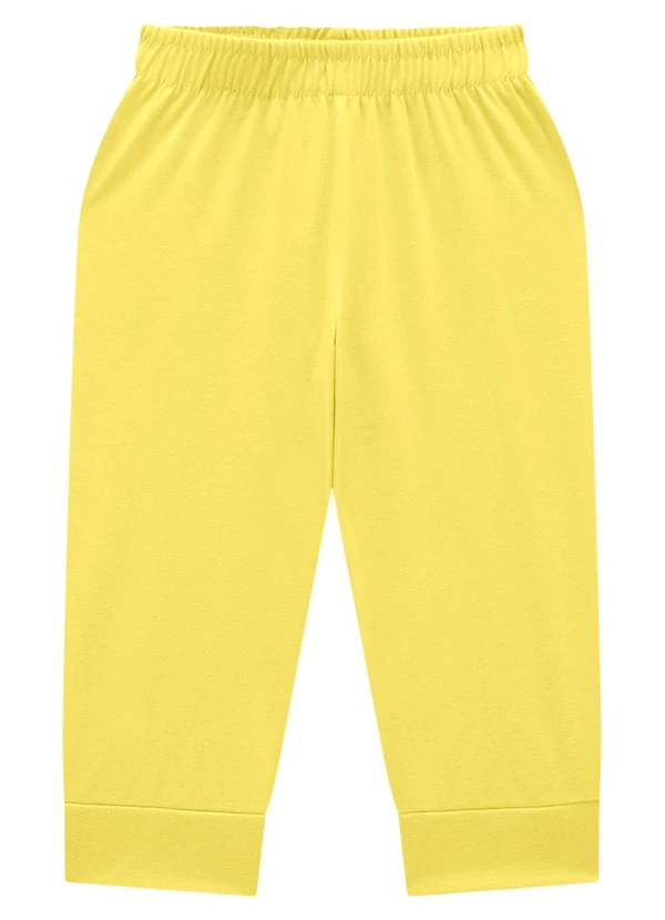 Marlan - Calça em Cotton Penteado Unissex Amarelo