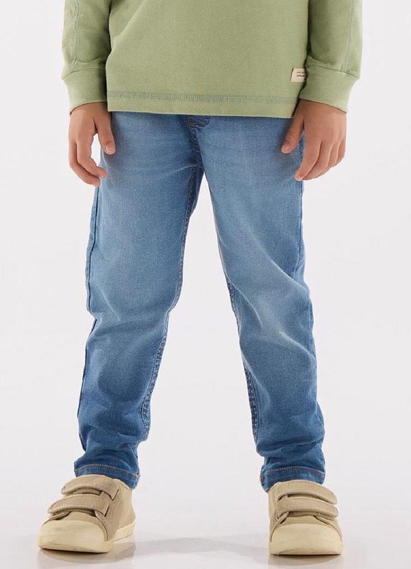 Up Baby - Calça em Jeans Moletom com Elastano Azul