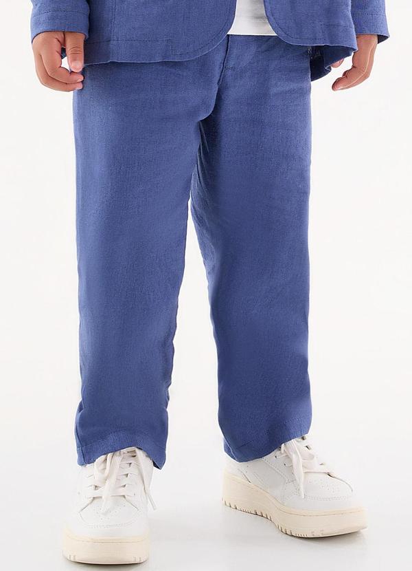 Up Baby - Calça em Linho Infantil para Meninos Azul
