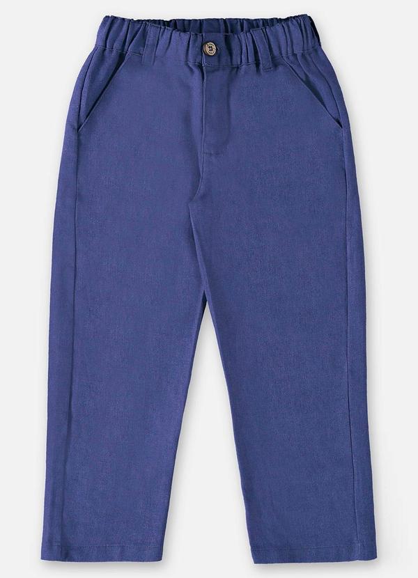 Up Baby - Calça em Linho Infantil para Meninos Azul 3