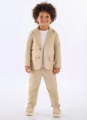 Up Baby - Calça em Linho para Menino Bege - UP BABY