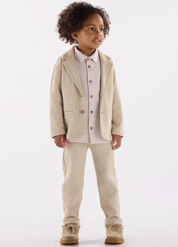 Up Baby - Calça em Malha Alfaiataria Cinza 2