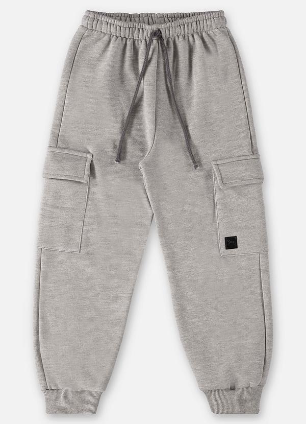 Up Baby - Calça em Moletom Infantil Menino Cinza