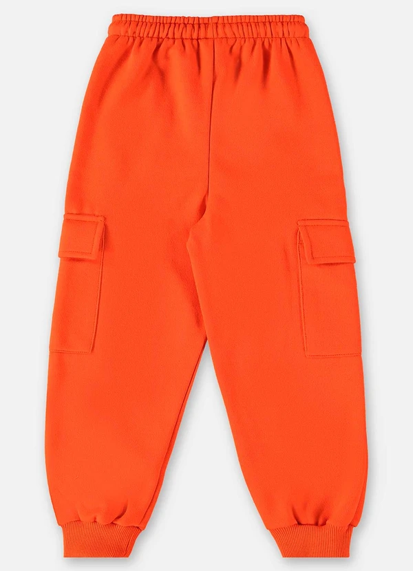 Up Baby - Calça em Moletom Infantil Menino Laranja 2