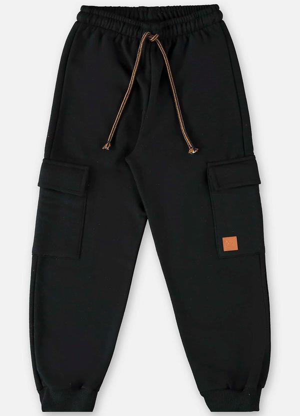 Up Baby - Calça em Moletom Infantil Menino Preto