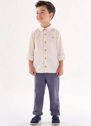Up Baby - Calça em Sarja com Elastano Azul - UP BABY