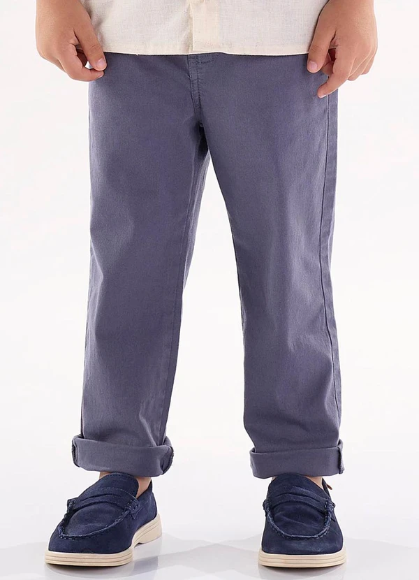 Up Baby - Calça em Sarja com Elastano Azul