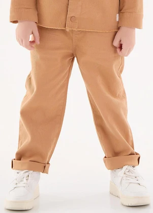 Up Baby - Calça em Sarja Infantil para Menino Marrom - UP BABY