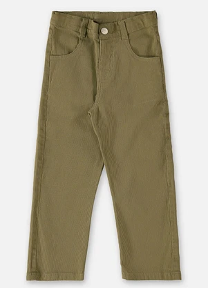 Up Baby - Calça em Sarja Infantil para Meninos Verde - UP BABY