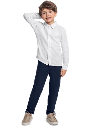 Quimby - Calça em Sarja para Menino Azul - QUIMBY