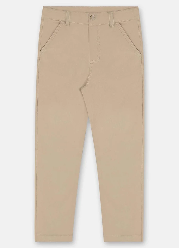 Up Baby - Calça em Sarja para Menino Bege