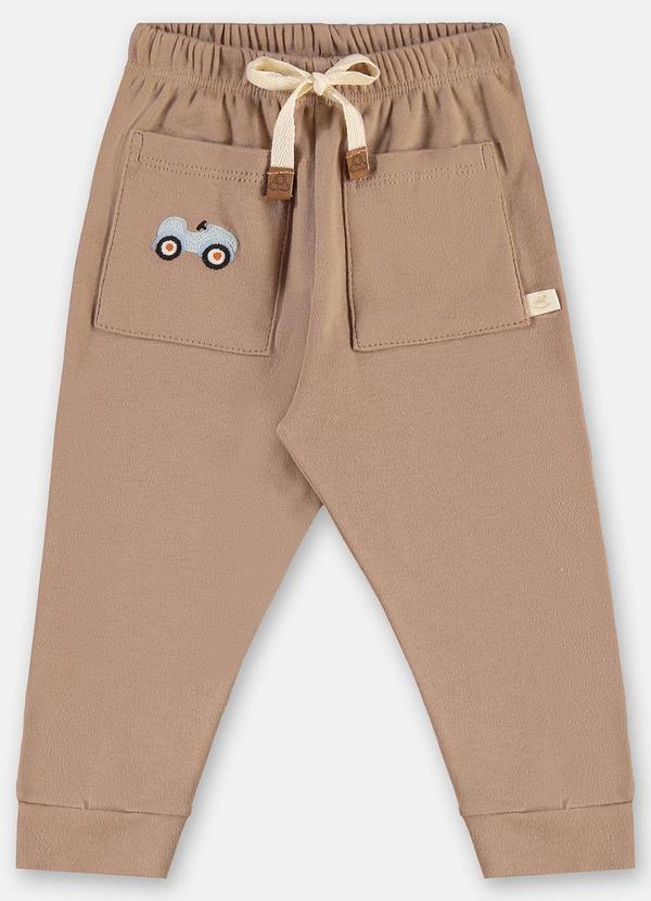 Up Baby - Calça em Suedine para Bebê Marrom