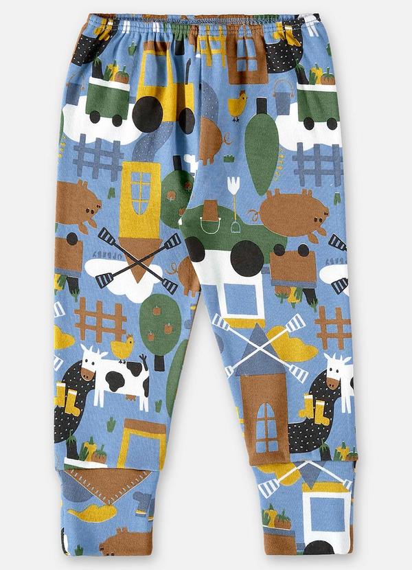 Up Baby - Calça em Suedine para Bebê Menino Azul