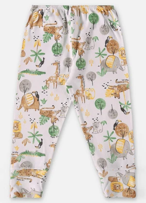 Up Baby - Calça em Suedine para Bebê Menino Branco - UP BABY