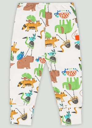 Up Baby - Calça em Suedine para Bebê Menino Branco - UP BABY