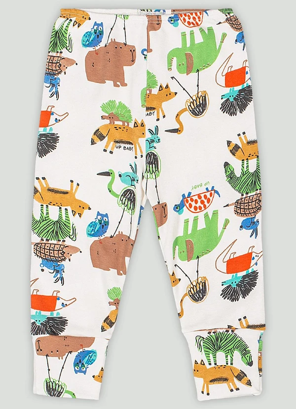 Up Baby - Calça em Suedine para Bebê Menino Branco