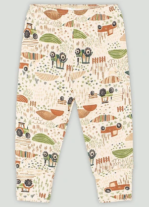 Up Baby - Calça em Suedine para Bebê Menino Marrom - UP BABY