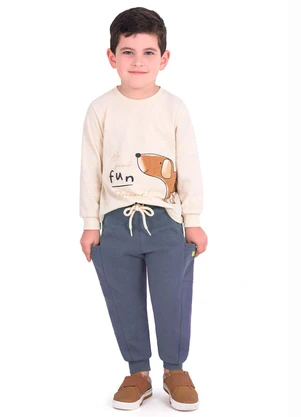 Ddk - Calça Infantil com Bolsos Laterais Azul - DDK