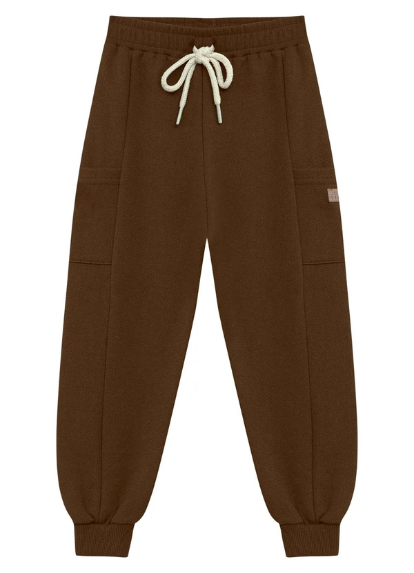 Ddk - Calça Infantil com Bolsos Laterais Marrom