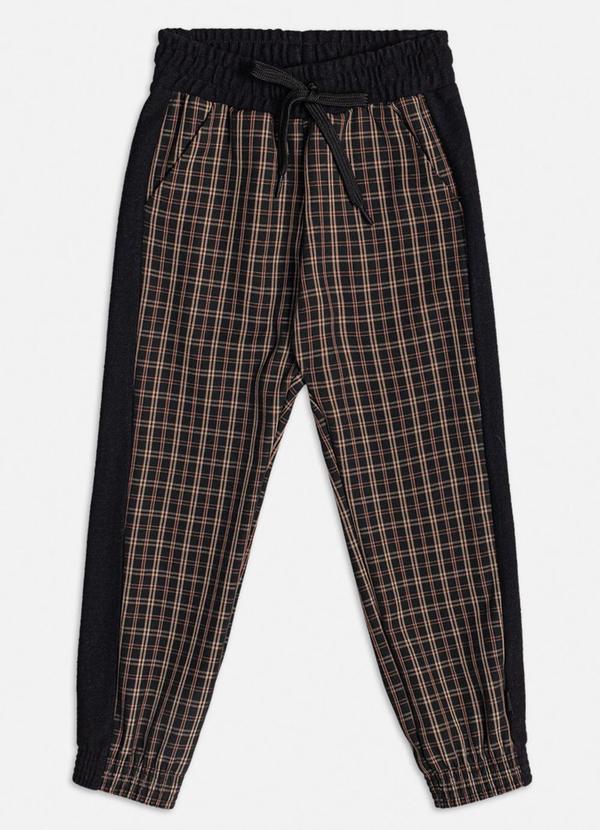 Youccie - Calça Infantil com Estampa Xadrez Preto