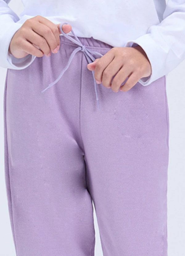 Vida Costeira - Calça Infantil de Moletom Algodão Avulsa Lilás 3