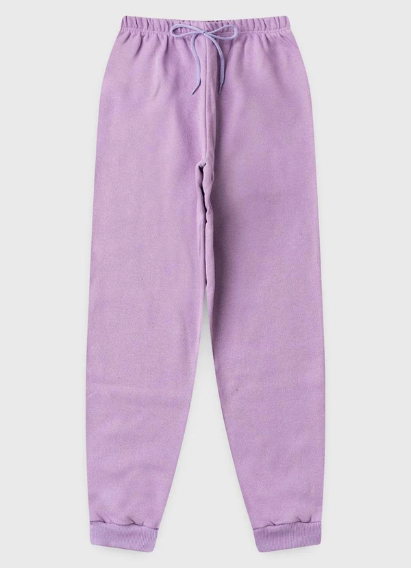 Vida Costeira - Calça Infantil de Moletom Algodão Avulsa Lilás 4