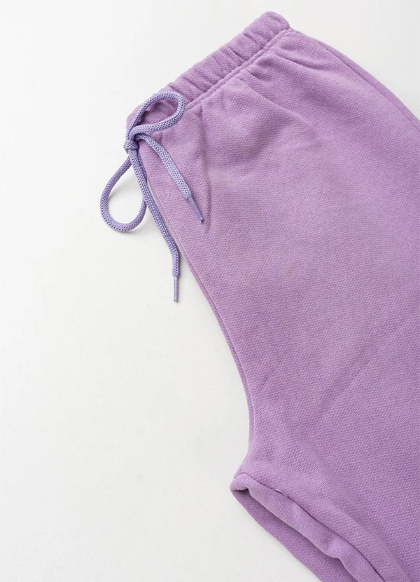 Vida Costeira - Calça Infantil de Moletom Algodão Avulsa Lilás 5