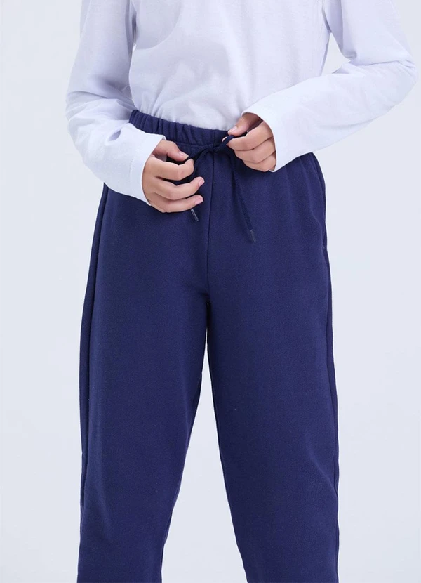 Vida Costeira - Calça Infantil de Moletom Algodão Avulsa Marinho 2