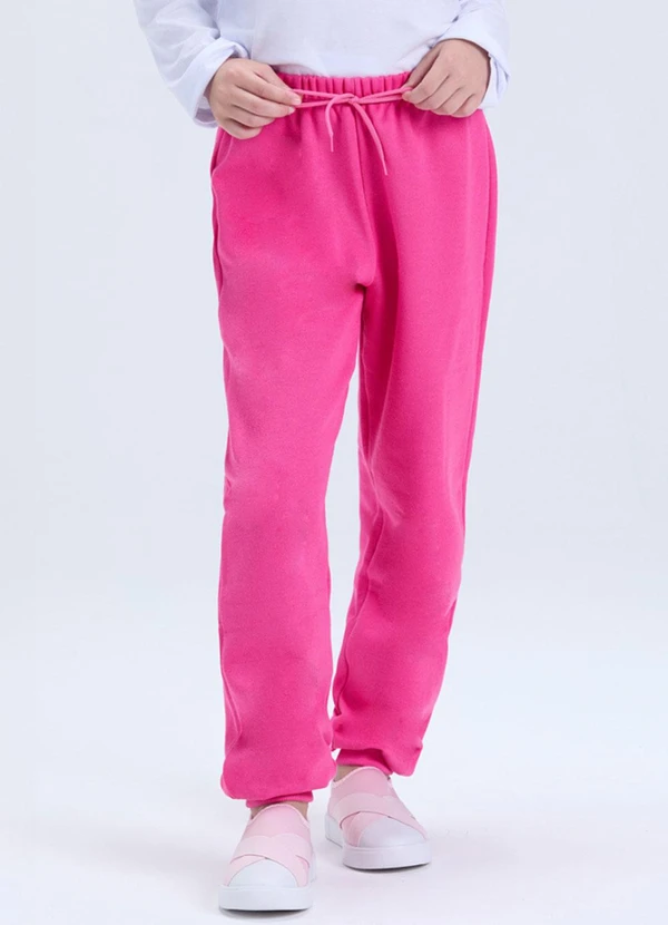 Vida Costeira - Calça Infantil de Moletom Algodão Avulsa Rosa