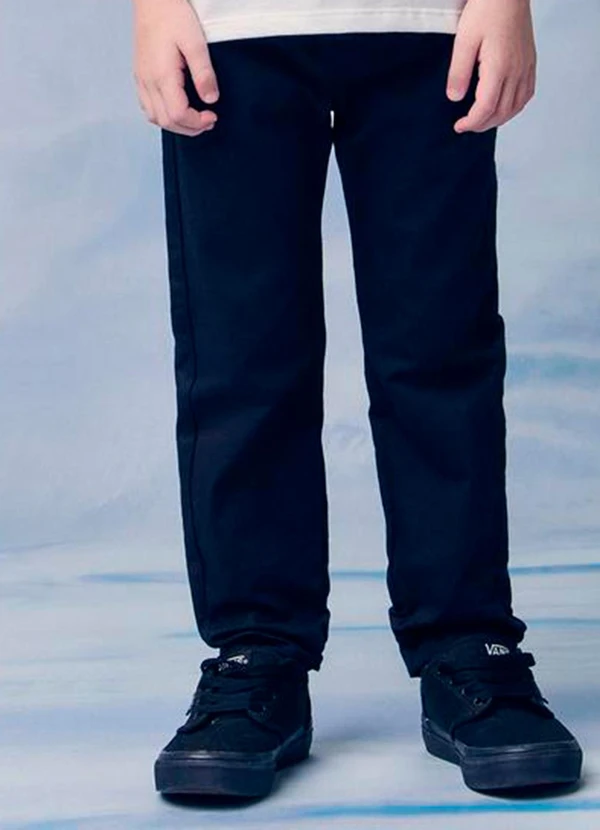 Youccie - Calça Infantil de Sarja com Cadarço Preto