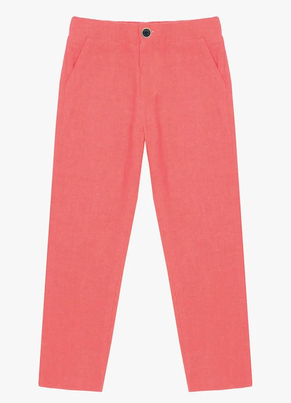 Trick Nick - Calça Infantil em Linho Laranja