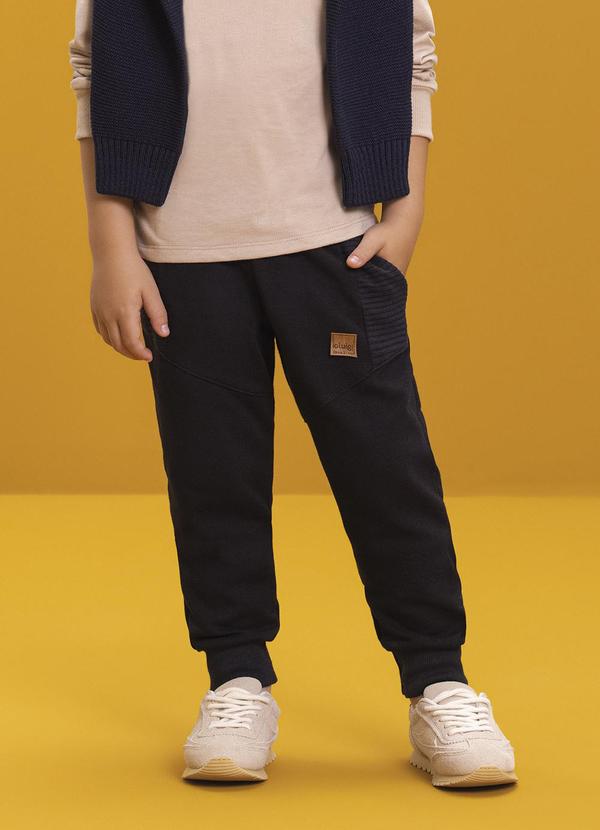 Ioluig - Calça Infantil em Molecotton Felpado Preto