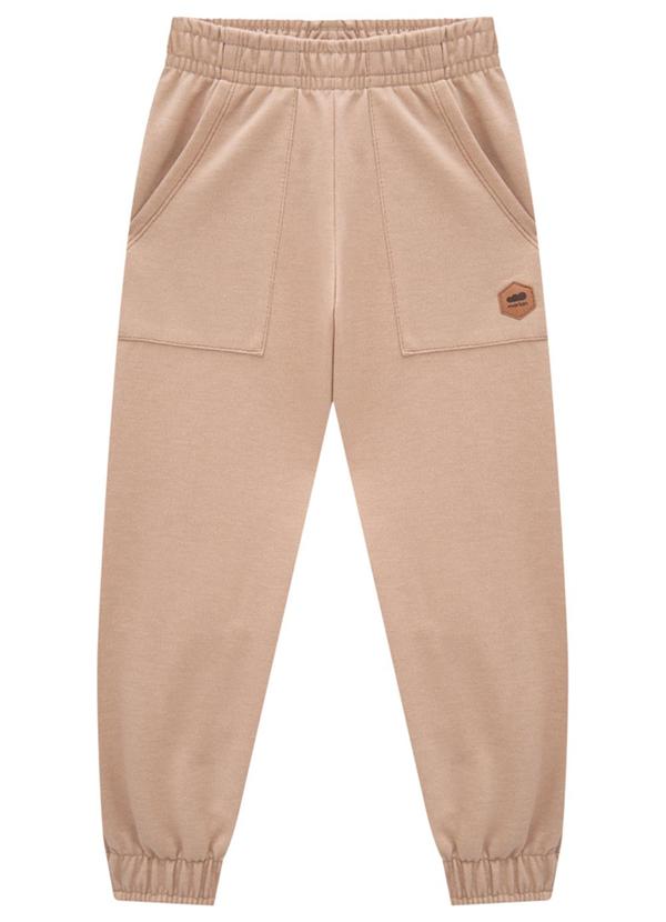 Calça Infantil em Moletinho Jeans Bege Marlan