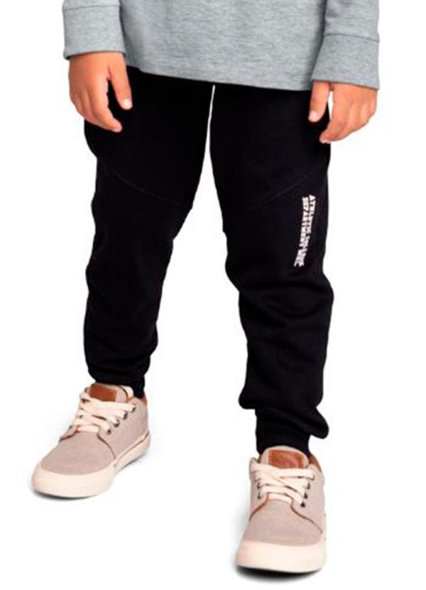Marlan - Calça Infantil em Moletom Felpado Preto