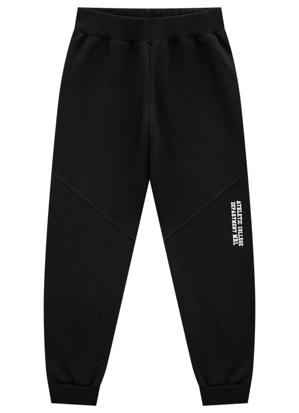 Marlan - Calça Infantil em Moletom Felpado Preto 2