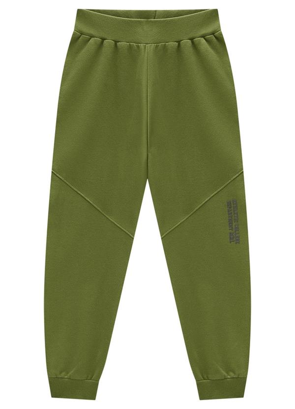Marlan - Calça Infantil em Moletom Felpado Verde