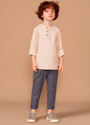 Bugbee - Calça Infantil Flanela Azul - BUGBEE