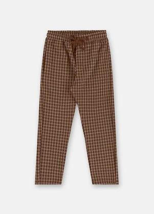 Up Baby - Calça Infantil Jacquard Pontilhado Marrom - UP BABY
