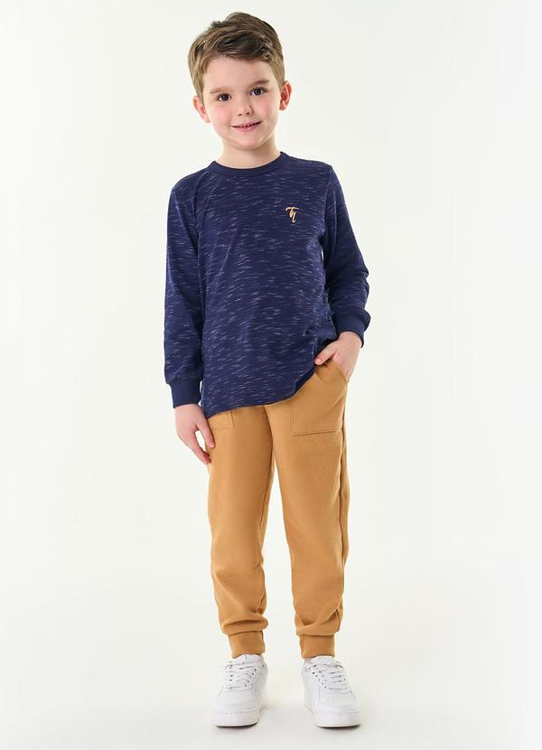 Trick Nick - Calça Infantil Masculina em Moletinho Marrom