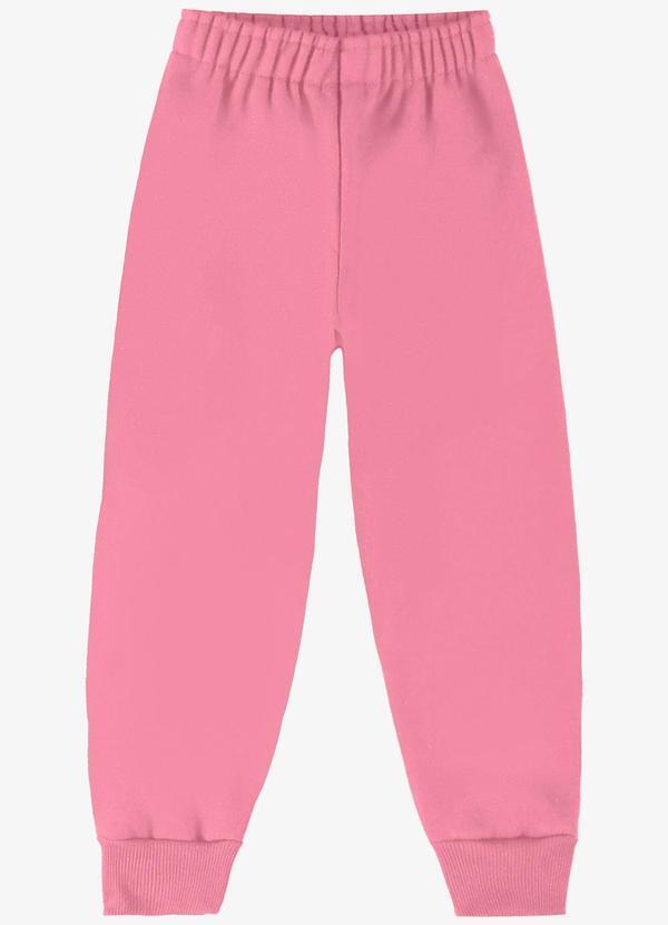 Rovi Kids - Calça Infantil Masculina em Moletom Rosa