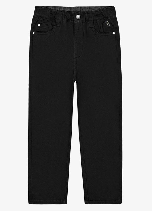 Trick Nick - Calça Infantil Masculina em Sarja Preto