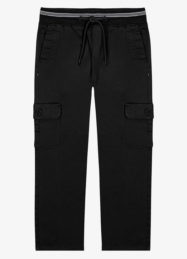 Trick Nick - Calça Infantil Masculina em Sarja Preto