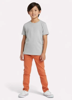 Kyly - Calça Infantil Menino Algodão Liso Laranja - KYLY
