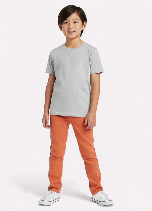 Kyly - Calça Infantil Menino Algodão Liso Laranja