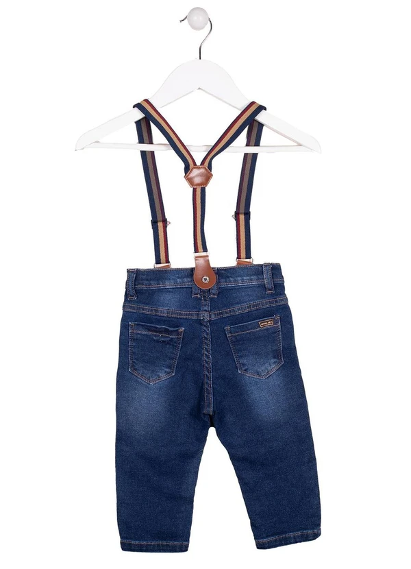 Milon - Calça Infantil Menino com Suspensório Jeans 2