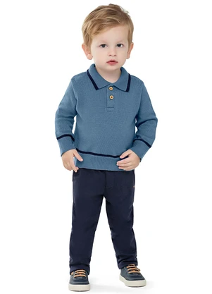 Colorittá - Calça Infantil Menino Cós Retilínea Azul - COLORITTÁ