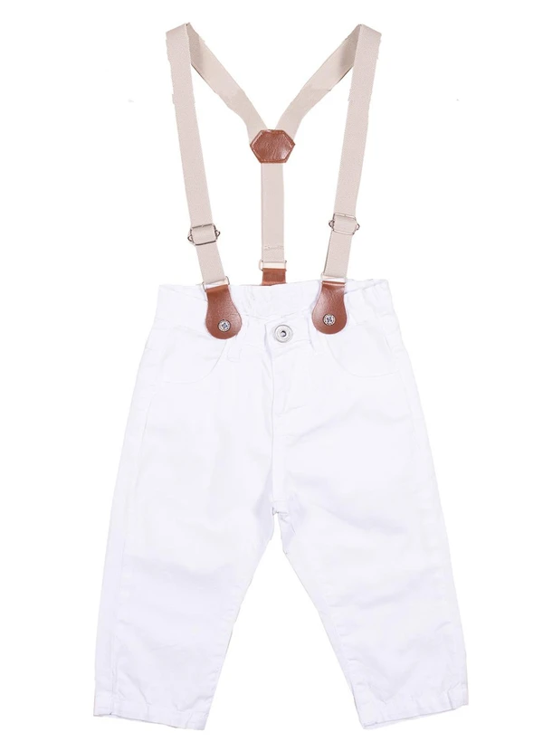 Milon - Calça Infantil Menino Jeans Branco
