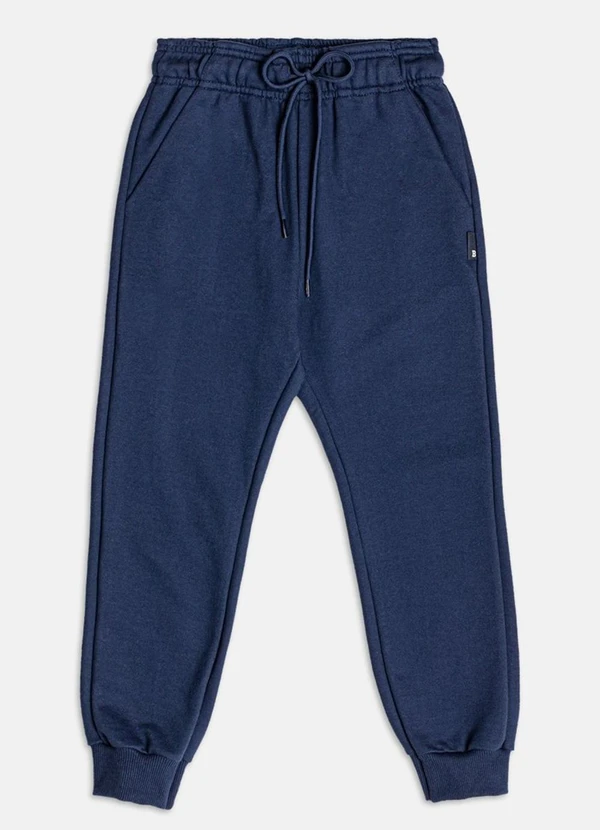 Bimbi - Calça Infantil Menino Jogger de Moletom Azul
