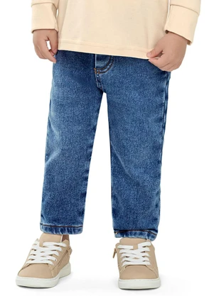 Colorittá - Calça Infantil Menino Moletom Jeans Azul - COLORITTÁ