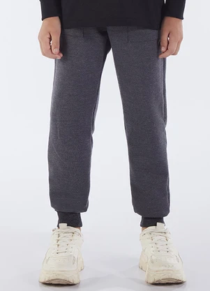 Pulla Bulla - Calça Infantil Menino Moletom sem Felpa Preto - PULLA BULLA